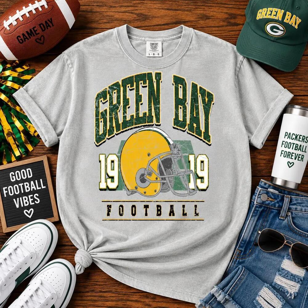 Green Bay Football T-Shirt Game Day Tee Oversize Cotton Shirt Sunday Drip